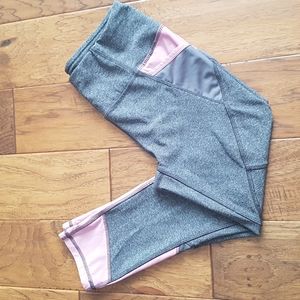 ARX Active Muses Pink/Grey Capri Length Workout Legging Size M